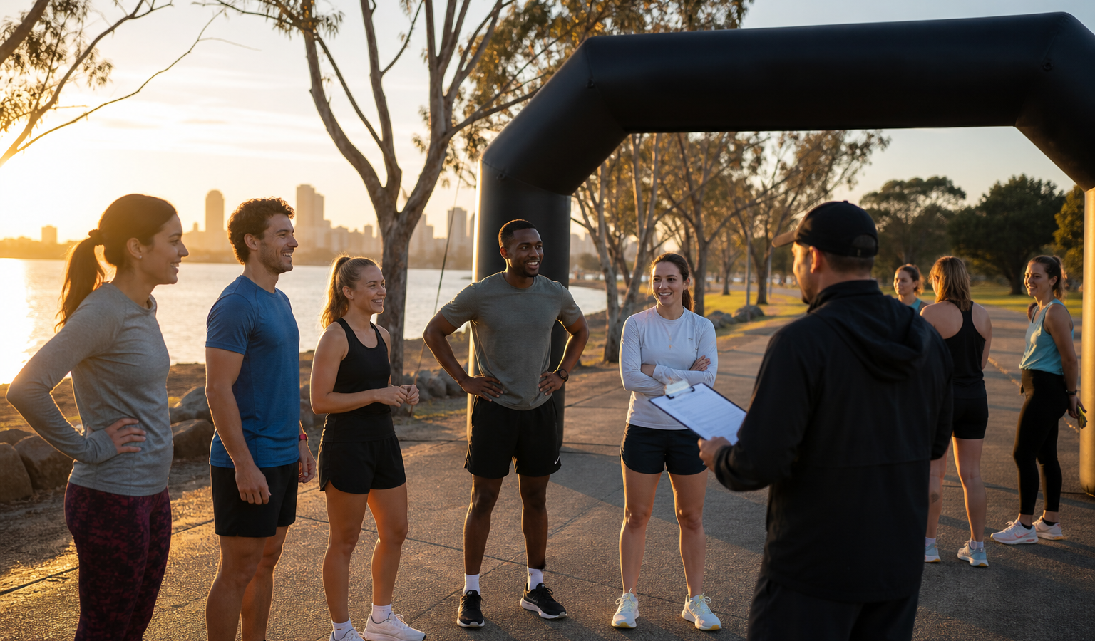 Illustrative Blue Mountains runners at a trail-event start area; not a photograph of a specific Hounslow Classic entrant.