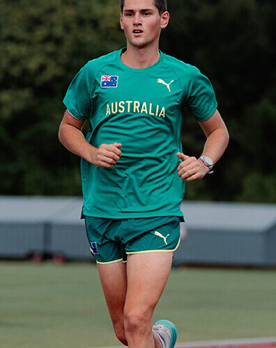 Cameron Myers representing Australia in middle-distance running