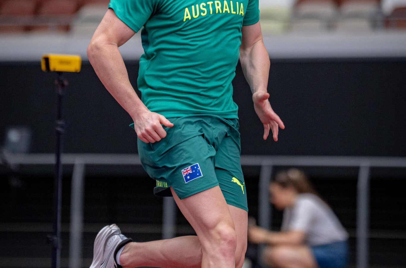 Rohan Browning representing Australia in sprint competition